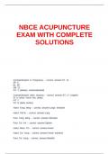 NBCE ACUPUNCTURE EXAM WITH COMPLETE SOLUTIONS