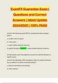 ExamFX Guarantee Exam | Questions and Correct Answers | latest Update 2024/2025 | 100% PASS