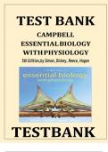 TEST BANK FOR CAMPBELL ESSENTIAL BIOLOGY WITH PHYSIOLOGY 5TH EDITION BY SIMON, DICKEY, REECE, HOGAN 9780321967671 CHAPTER 1-29 COMPLETE GUIDE