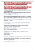 Nurs 623 Maryville University Test 3 with 148 correctly answered Questions.