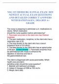 NSG 223 MEDSURG II FINAL EXAM 2025 NEWEST ACTUAL EXAM QUESTIONS AND DETAILED CORRECT ANSWERS WITH RATIONALES | 2024-2025 A+ GRADE