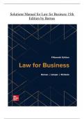 Complete solutions manual for law for business, 15th edition by barnes, lemper, richards (mcgraw-hill 2024 9781265676100-isbn) All chapters are included latest edidion