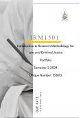 IRM1501 Portfolio Semester 2 2024 Due Date: 10 October 2024