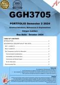 GGH3705 PORTFOLIO (COMPLETE ANSWERS) Semester 2 2024 - DUE October 2024