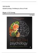 Test Bank - Health Psychology: Well-Being in a Diverse World, 5th Edition (Gurung, 2024), Chapter 1-15 | All Chapters