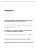 TMC EXAM A Questions and Answers