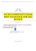 ATI RN COMMUNITY EXAM-BEST EXAM PACK FOR 2022 REVIEW | VERIFIED Q&A