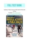 Foundations of Physical Activity and Public Health 2nd Edition Kohl Test Bank