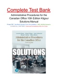 Administrative Procedures for the Canadian Office 10th Edition Kilgour Solutions Manual