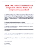 LEIK FNP Family Nurse Practitioner Certification Intensive Review,2022  VERIFIED QUESTIONS AND ANSWERS ( A+ GRADED 100% VERIFIED)