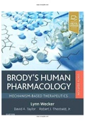 Brody’s Human Pharmacology 6th Edition Wecker Test Bank