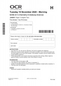 GCSE(9-1) CHEMISTRY A ( GATEWAY  SCIENCE) J248/03 PAPER3 (HIGHER TIER) FOR 2022