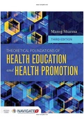 TEST BANK THEORETICAL FOUNDATIONS OF HEALTH EDUCATION & HEALTH PROMOTION 3RD SHARMA