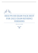 HESI PN OB EXAM PACK BEST  FOR 2022 EXAM REVIEW2  VERSIONS