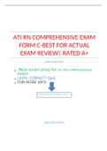 ATI RN COMPREHENSIVE EXAM FORM C-BEST FOR ACTUAL EXAM REVIEW| RATED A+
