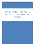 ATI RN COMMUNITY EXAMBEST EXAM PACK FOR 2022  REVIEW
