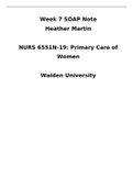 Week 7 SOAP Note Heather Martin  NURS 6551N-19: Primary Care of Women