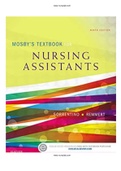 Mosby's Textbook for Nursing Assistants 9th Edition by Sorrentino Test Bank  |Complete Guide A+|Instant Download.