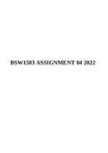 BSW1503 -  Introduction To The Landscape Of Social Work Practice ASSIGNMENT 04 2022.