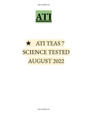 ATI TEAS 7 SCIENCE TESTED AUGUST 2022 INSTANT DELIVERY