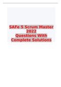 SAFe 5 Scrum Master 2022 Questions With Complete Solutions.