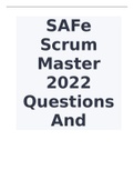 SAFe Scrum Master 2022 Questions And Answers (Verified).