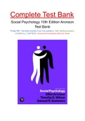 Social Psychology 10th Edition Aronson Test Bank