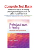 Professional Issues in Nursing Challenges and Opportunities 6th Edition Huston Test Bank