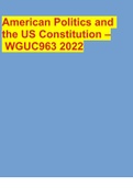 American Politics and the US Constitution – WGUC963 2022