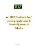 HESI Fundamentals of Nursing : Study Guide & Practice Questions &  Labvalue