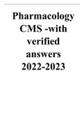 Pharmacology CMS -with verified answers-2022 /2023