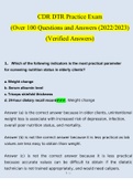 CDR DTR Practice Exam Over 100 Questions and Answers (2022/2023) (Verified Answers)
