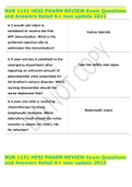 NUR 1141 HESI PHARM REVIEW Exam Questions and Answers Rated A+ new update 2022