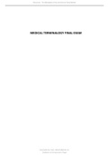 MEDICAL TERMINALOGY FINAL EXAM 2024 UPDATE