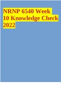 NRNP 6540 Week 10 Knowledge Check 2022