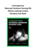 Contemporary Maternal-Newborn Nursing 9th Edition Ladewig London Davidson Test Bank