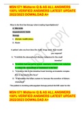 MSN 571 Midterm Q & AS ALL ANSWERS 100% VERIFIED ANSWERS LATEST UPDATE 2022/2023 DOWNLOAD A+