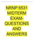 NRNP 6531 MIDTERM EXAM- QUESTIONS AND ANSWERS.