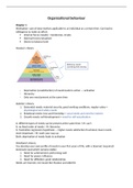 English summary organisational behavior, passed first time!