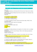 ATI NURSING Care of Children RN 2019 PROCTORED EXAM(COMPLETE QUESTIONS AND ANSWERS)(GRADED A+)Latest Updated 2022