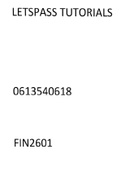 THIS DOCUMENT CONTAINS QUESTIONS AND ANSWERS TO  FIN2601 ASSIGNMENT 2 of SEMESTER 2 2022. GUARANTEED TO GIVE  YOU A DISTINCTION.