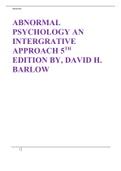 ABNORMAL PSYCHOLOGY AN INTERGRATIVE APPROACH 5TH EDITION BY, DAVID H. BARLOW