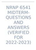 NRNP 6541 MIDTERM- QUESTIONS AND ANSWERS (VERIFIED FOR 2022-2023)