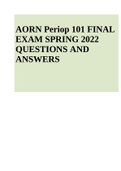 AORN Periop 101 FINAL EXAM Fall 2022 QUESTIONS AND ANSWERS