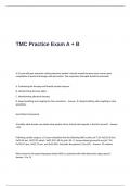 TMC Practice Exam A + B Questions and Answers