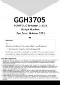 GGH3705 PORTFOLIO (ANSWERS) Semester 2 2024 - DISTINCTION GUARANTEED