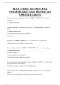 BLEA Criminal Procedures Final UPDATED Actual Exam Questions and  CORRECT Answers