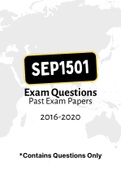 SEP1501 - Exam Questions PACK (2016-2020)