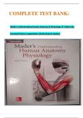 COMPLETE TEST BANK: Mader's Understanding Human Anatomy & Physiology, 8th Edition By Susannah Nelson Lougenbaker (Author)Latest Update.