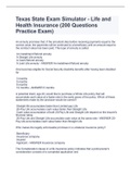 Texas State Exam Simulator - Life and Health Insurance (200 Questions Practice Exam)